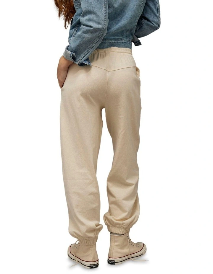 High-Waisted Saturday Jogger in Cream image 2