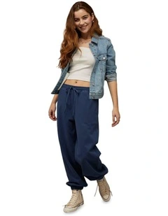 High-Waisted Saturday Jogger in Deep Sea Blue