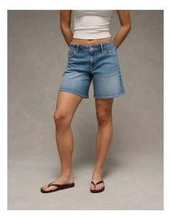 Stretch Low-Rise Baggy Jort 8" in Medium Vintage Wash