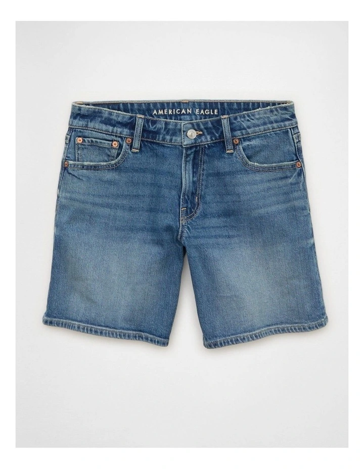Stretch Low-Rise Baggy Jort 8" in Medium Vintage Wash image 3