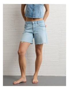 Stretch Low-Rise Baggy Jort 8" in Light Aglow
