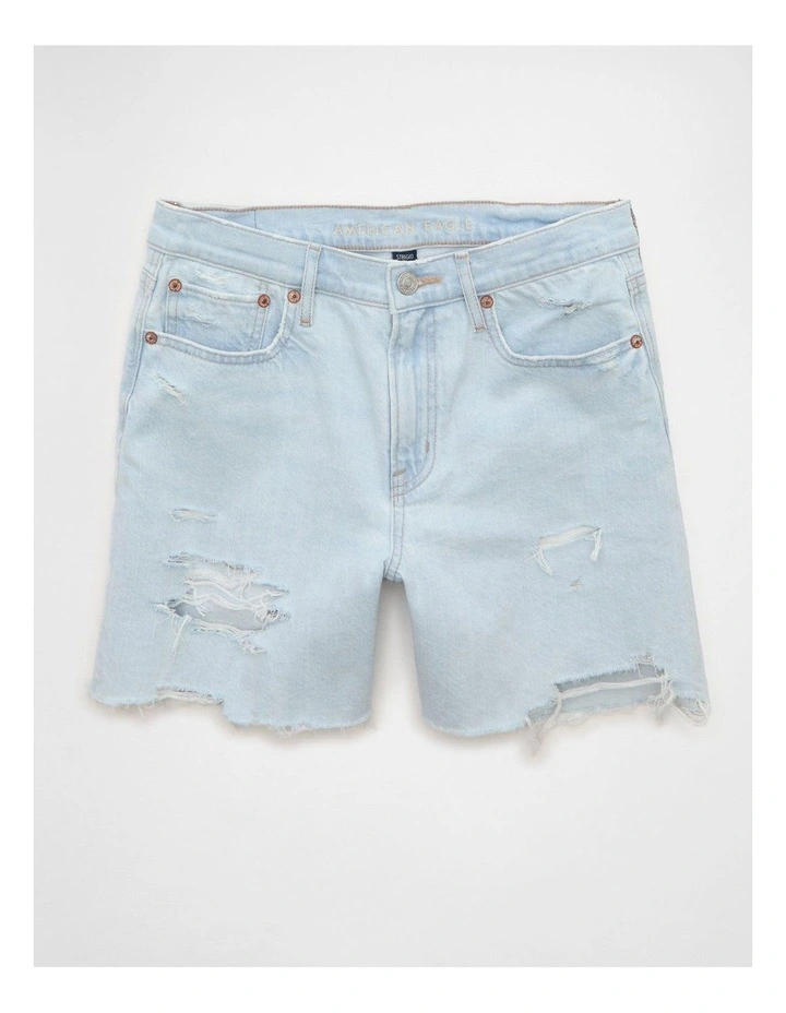 Strigid Super High-Waisted Relaxed Denim Short 6" in Icy Repair image 3