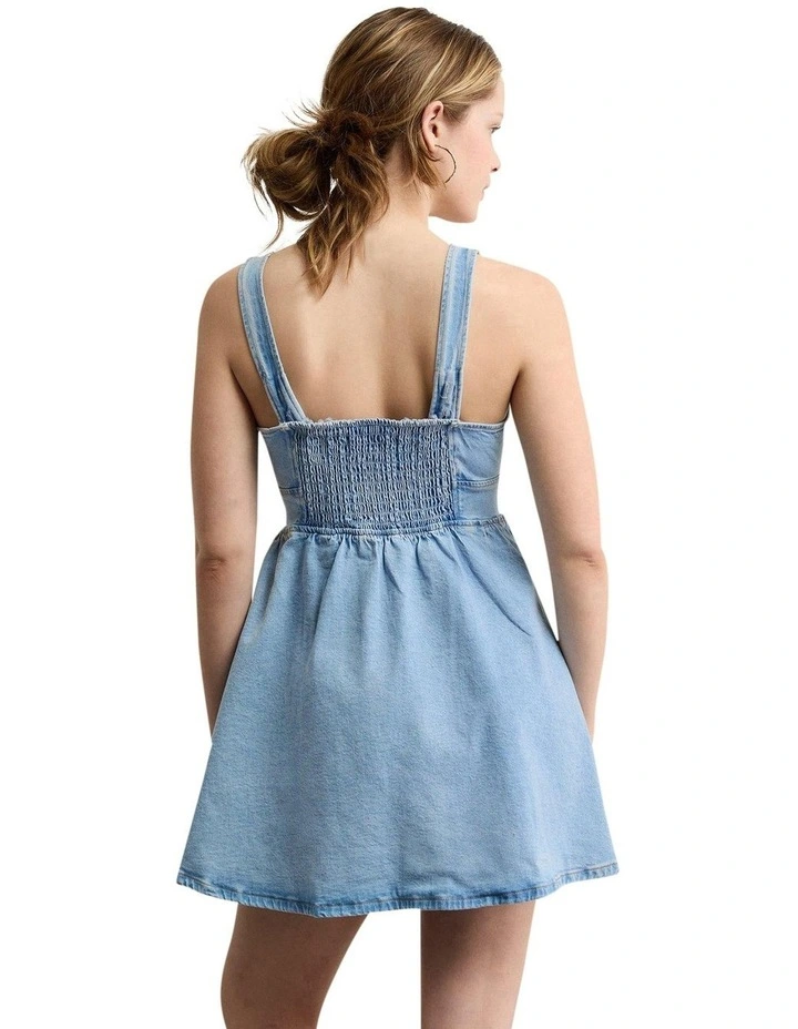 8759 Denim Dress in Light Wash image 2