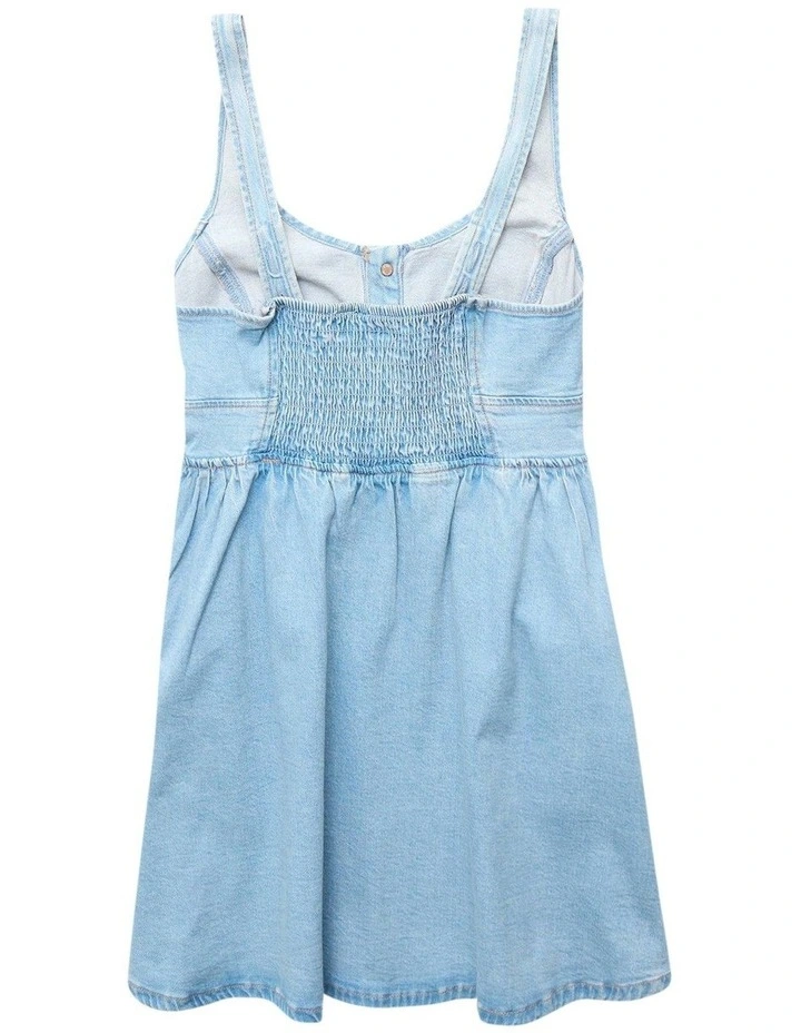 8759 Denim Dress in Light Wash image 4