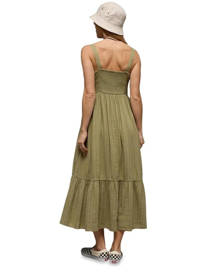 Catie Corset Midi Dress in Olive image 2