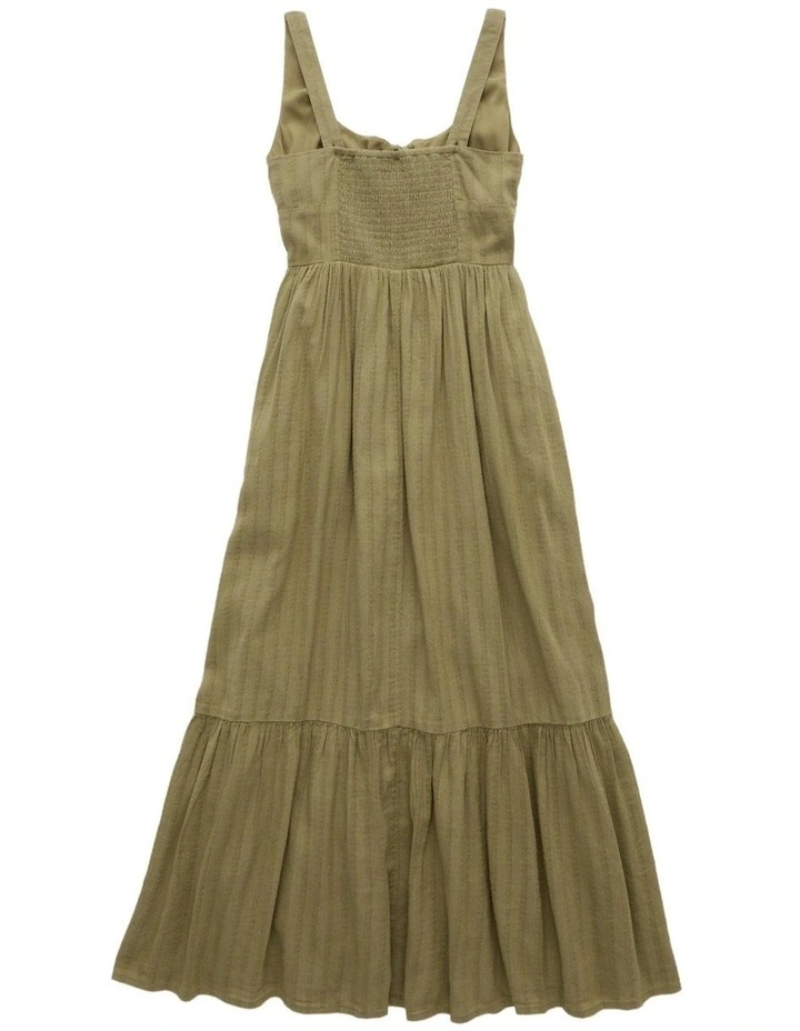 Catie Corset Midi Dress in Olive image 4