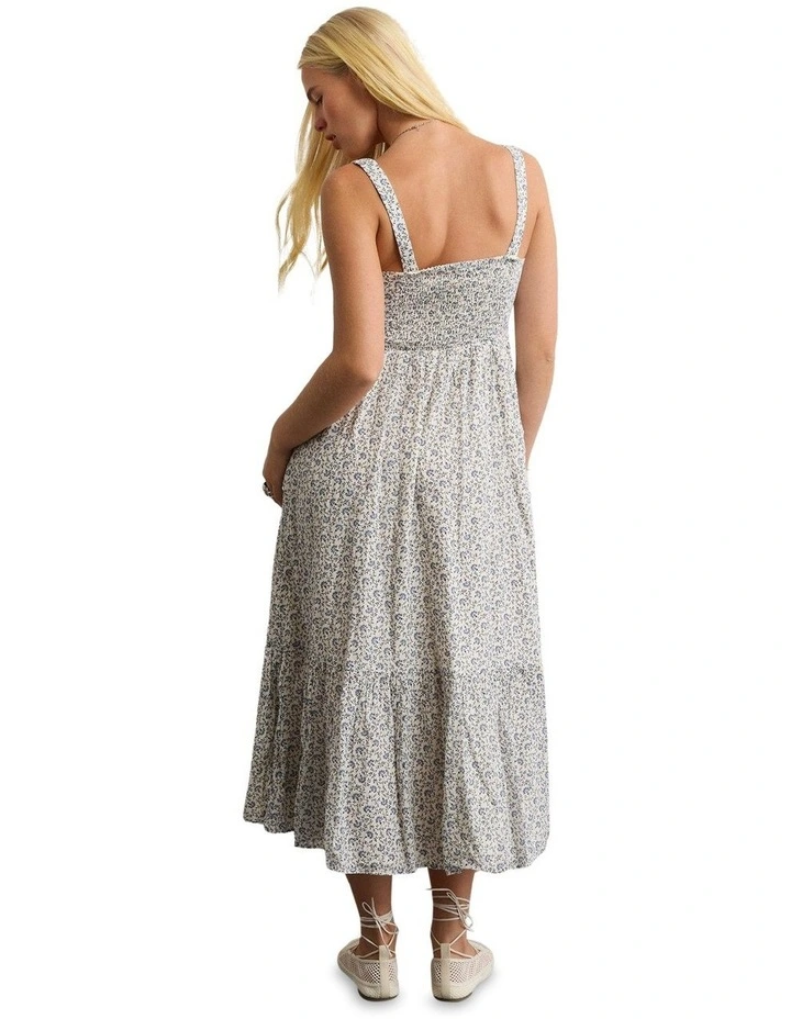 Catie Corset Midi Dress in Blue image 2