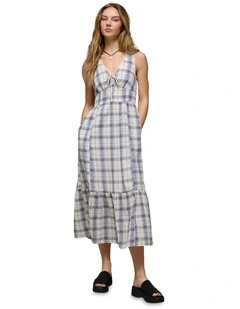 Tie-Front Midi Dress in Blue