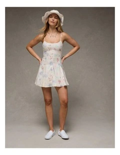Pleated Mini Dress in Multi
