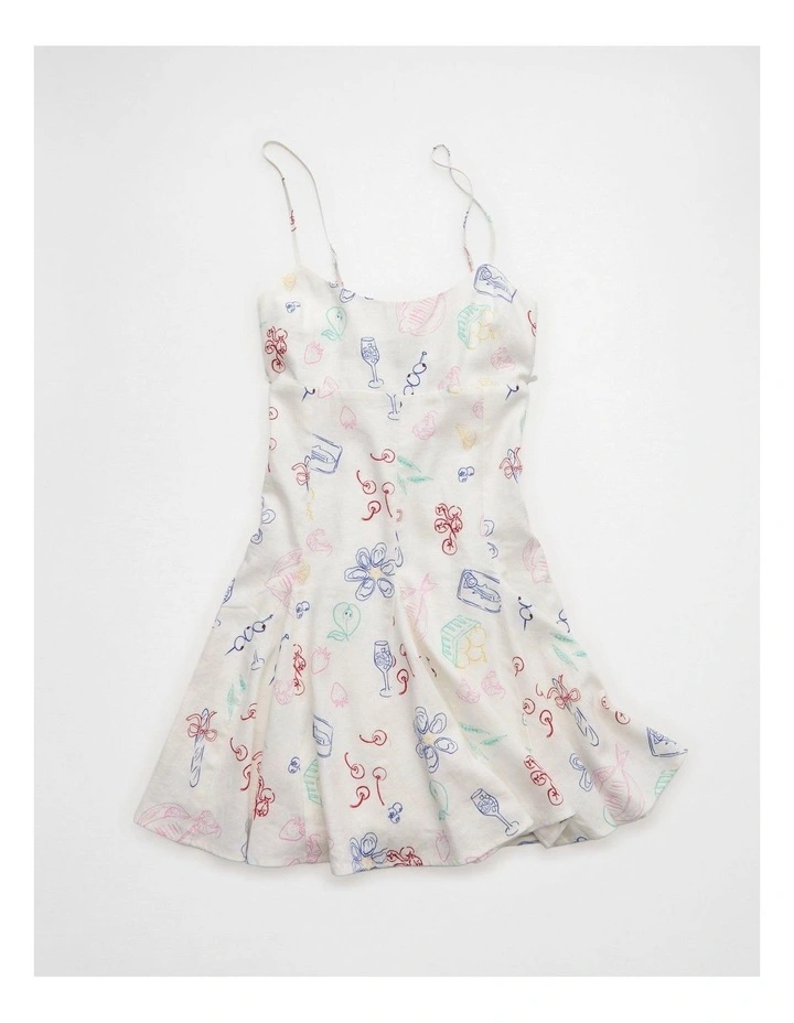 Pleated Mini Dress in Multi image 3
