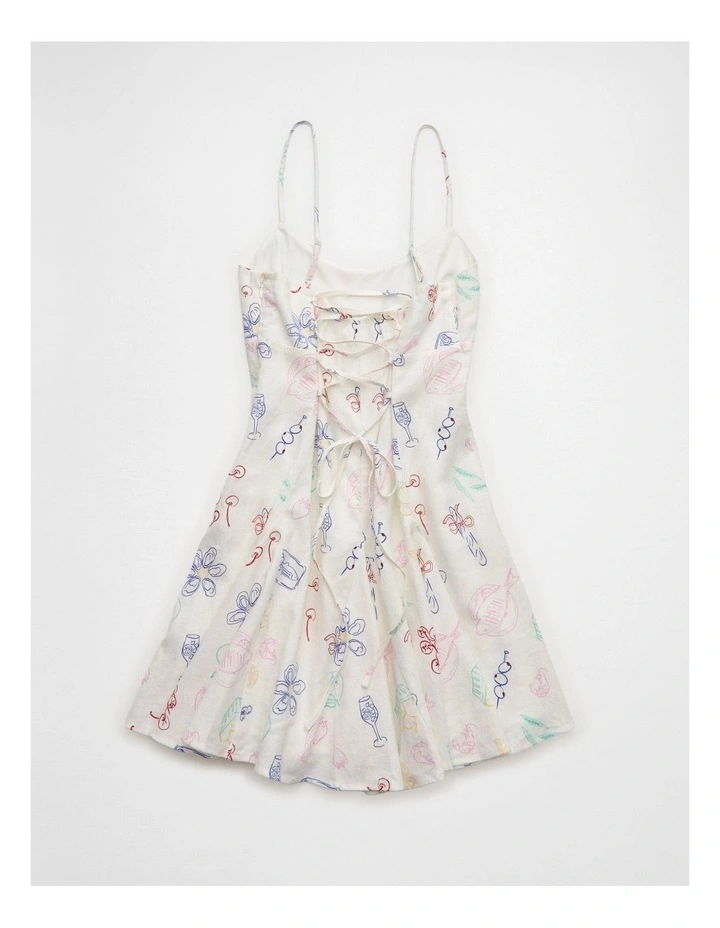 Pleated Mini Dress in Multi image 4