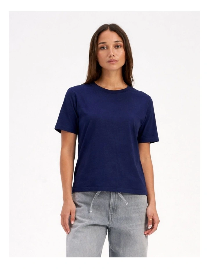 Milla Round Neck T-Shirt in Navy image 1