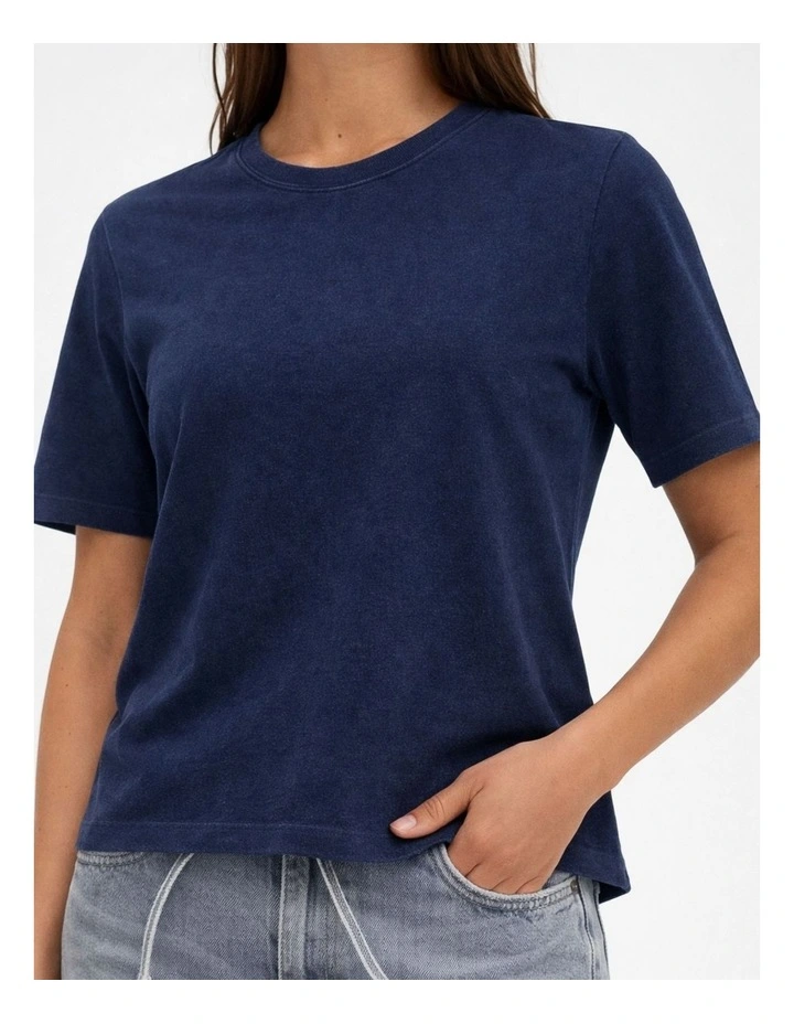 Milla Round Neck T-Shirt in Navy image 2