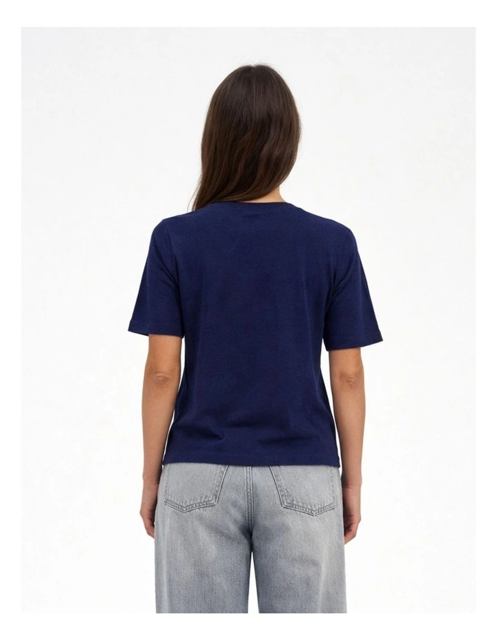 Milla Round Neck T-Shirt in Navy image 3