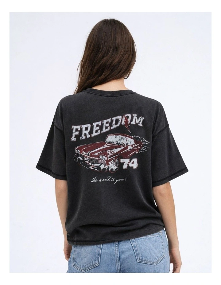 Rocky Life Printed T-Shirt in Black image 2