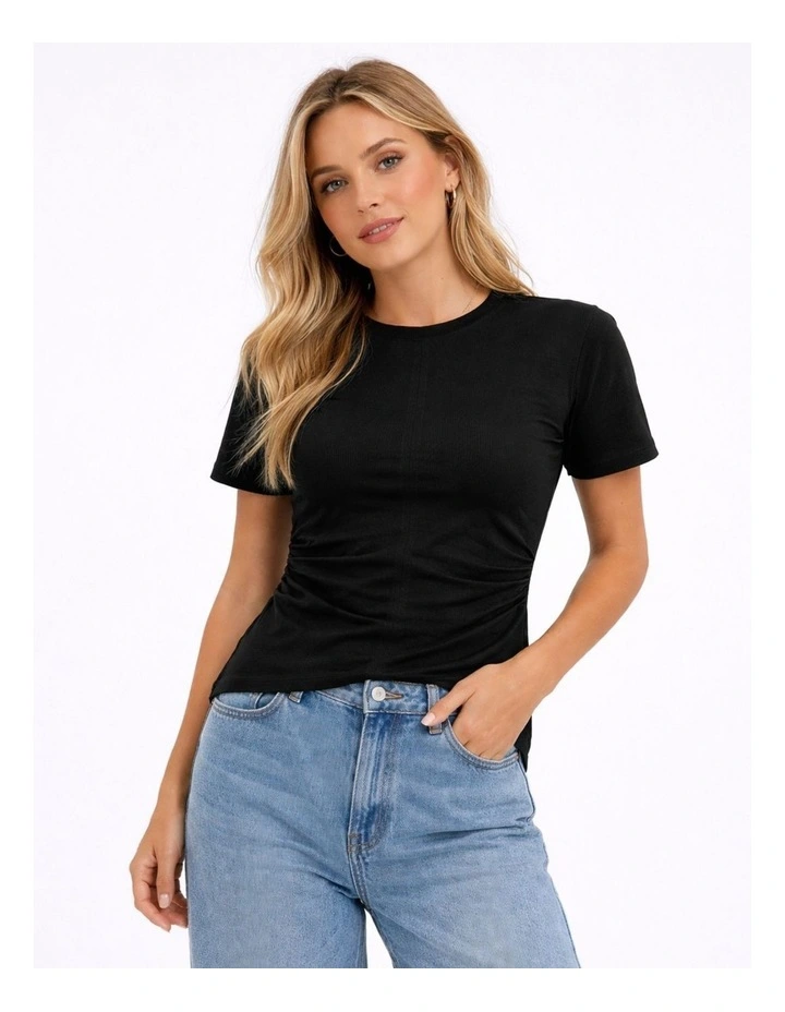 Marie Life Ruching Top in Black image 1