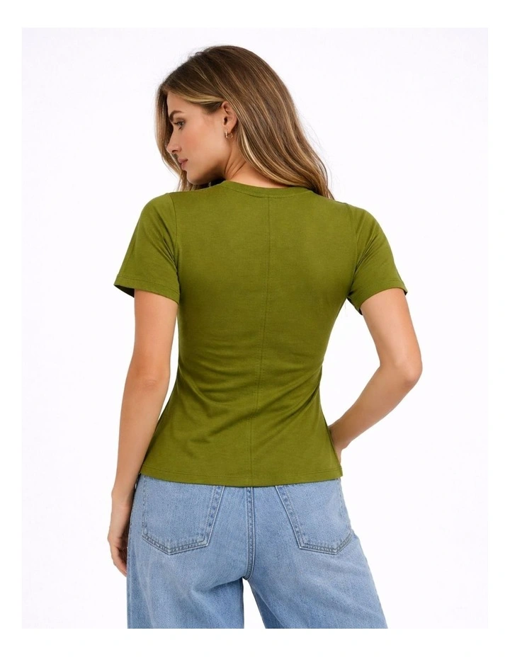Marie Life Ruching Top in Moss image 2