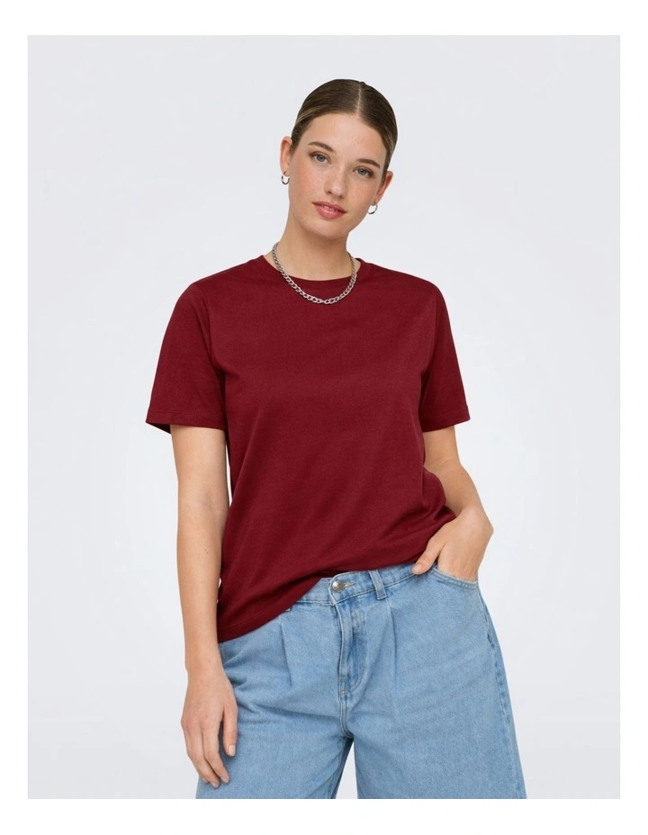 Freja Life Cotton T-shirt in Burgundy image 1