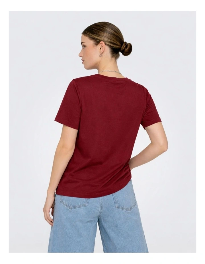 Freja Life Cotton T-shirt in Burgundy image 3