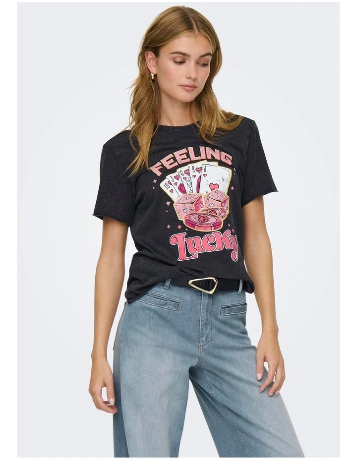Lucy Life Printed T-shirt in Black image 1