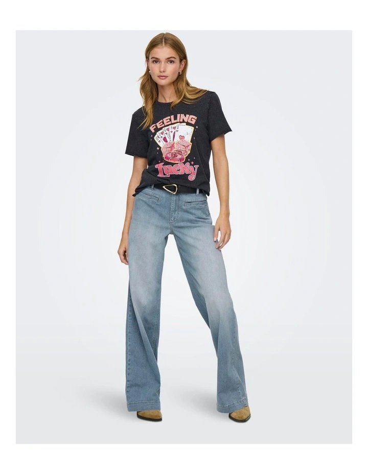 Lucy Life Printed T-shirt in Black image 3