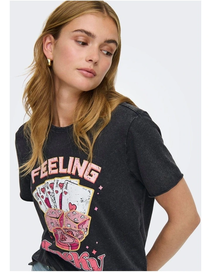 Lucy Life Printed T-shirt in Black image 5