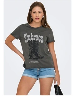 Lucy Life Printed T-shirt in Charcoal