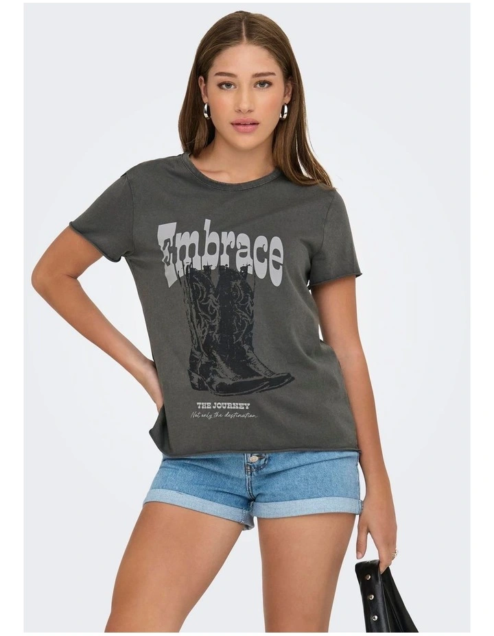 Lucy Life Printed T-shirt in Charcoal image 1