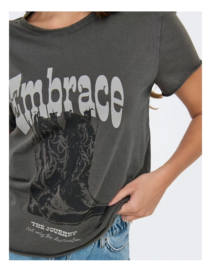 Lucy Life Printed T-shirt in Charcoal image 3