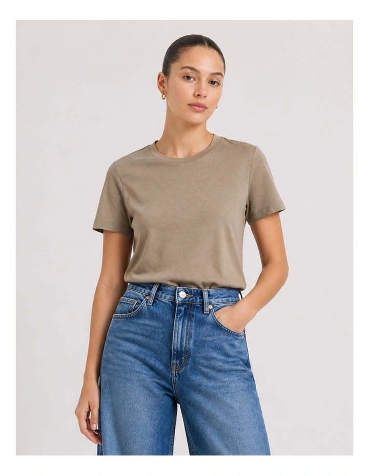 Only Cotton T-Shirt in Brown image 1