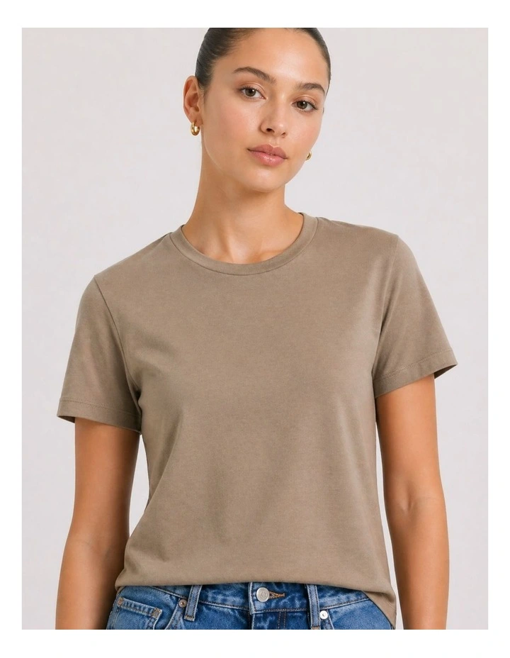 Only Cotton T-Shirt in Brown image 2
