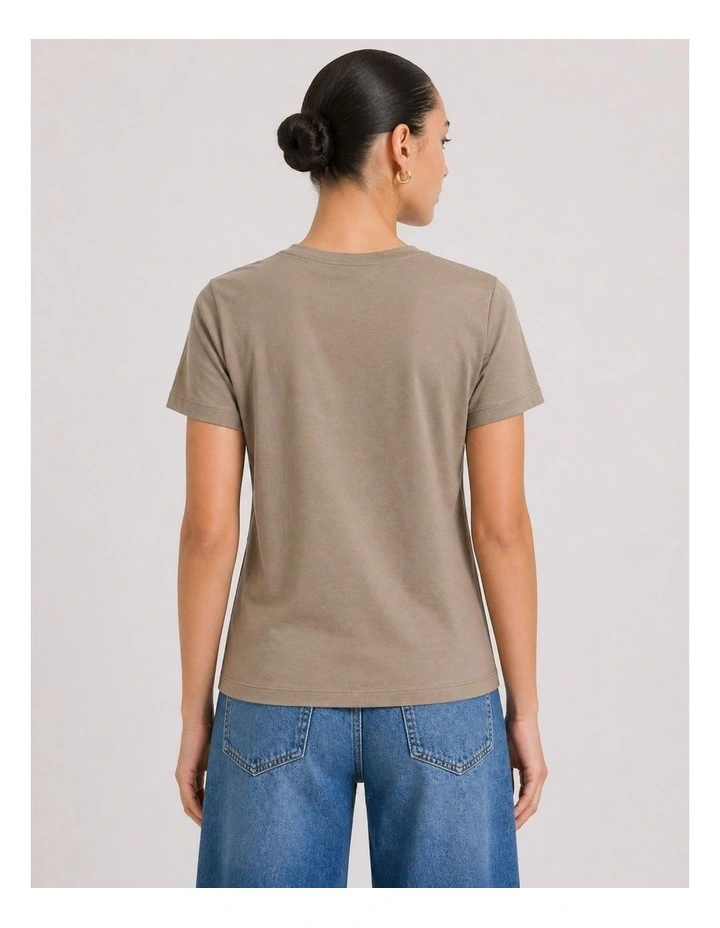 Only Cotton T-Shirt in Brown image 4