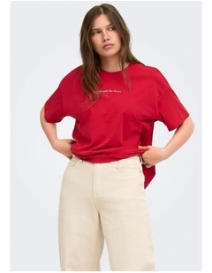 Vivi Short Sleeve Top in Red