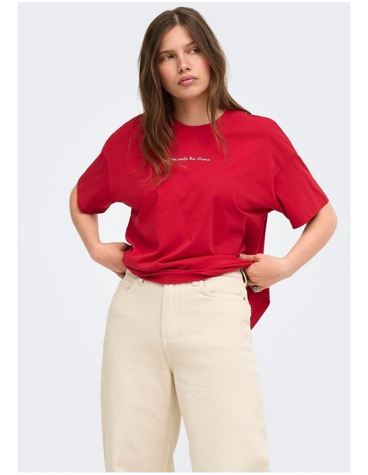 Vivi Short Sleeve Top in Red image 1