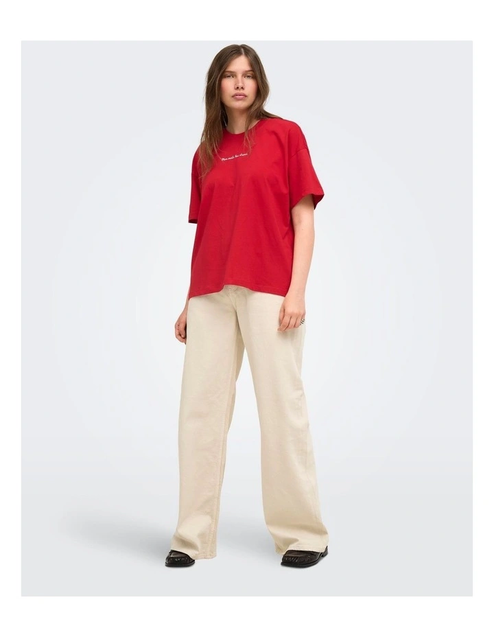 Vivi Short Sleeve Top in Red image 2
