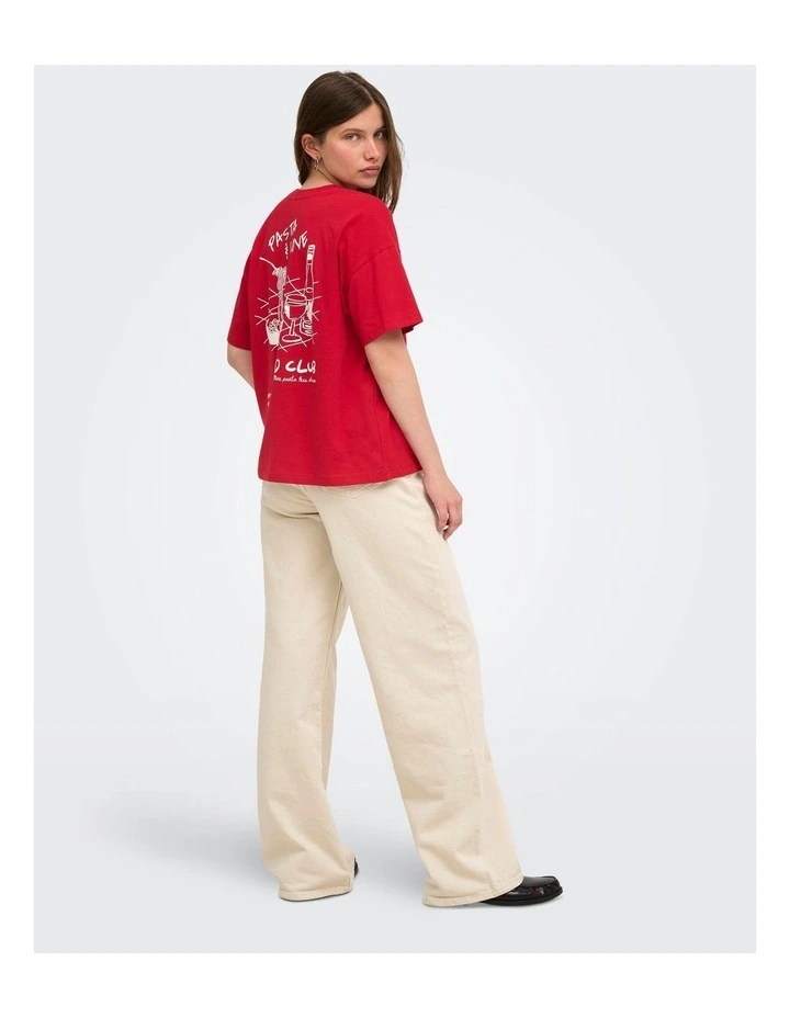 Vivi Short Sleeve Top in Red image 3