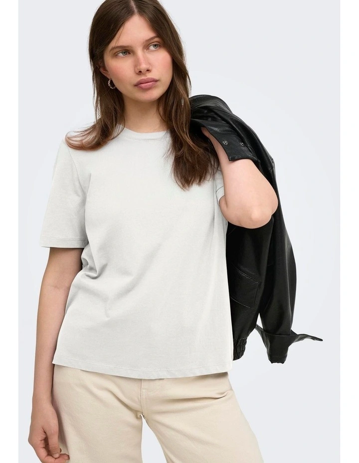 Happy Short Sleeve Tee in White image 1
