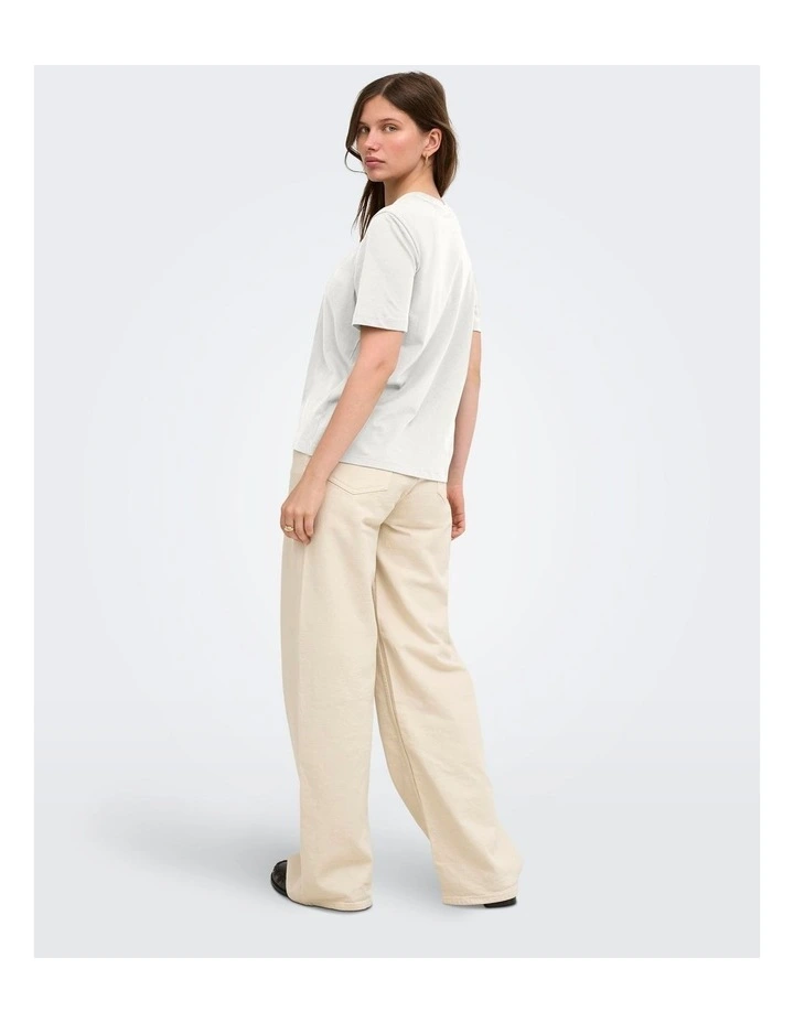 Happy Short Sleeve Tee in White image 3