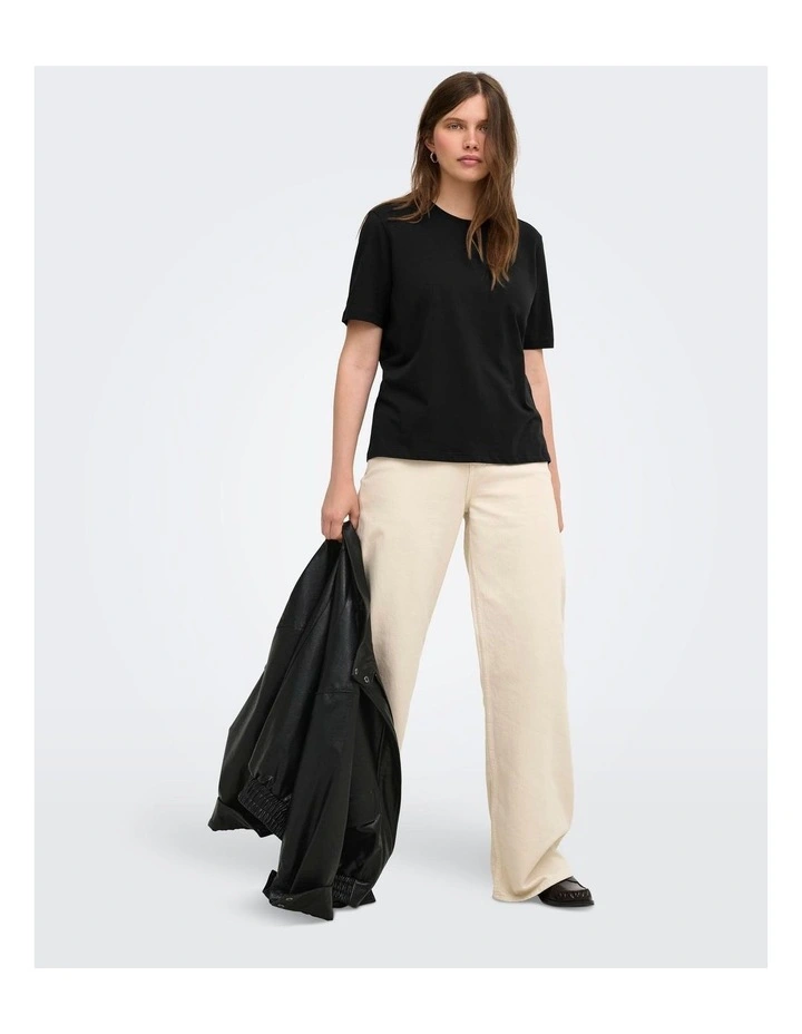 ONLY Happy Short Sleeve in Black image 2