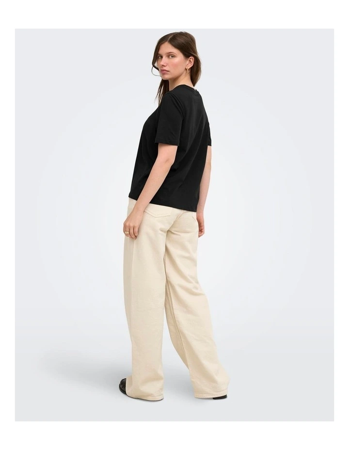 ONLY Happy Short Sleeve in Black image 3