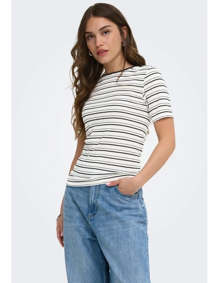 Elli Short Sleeve Top in Black image 3