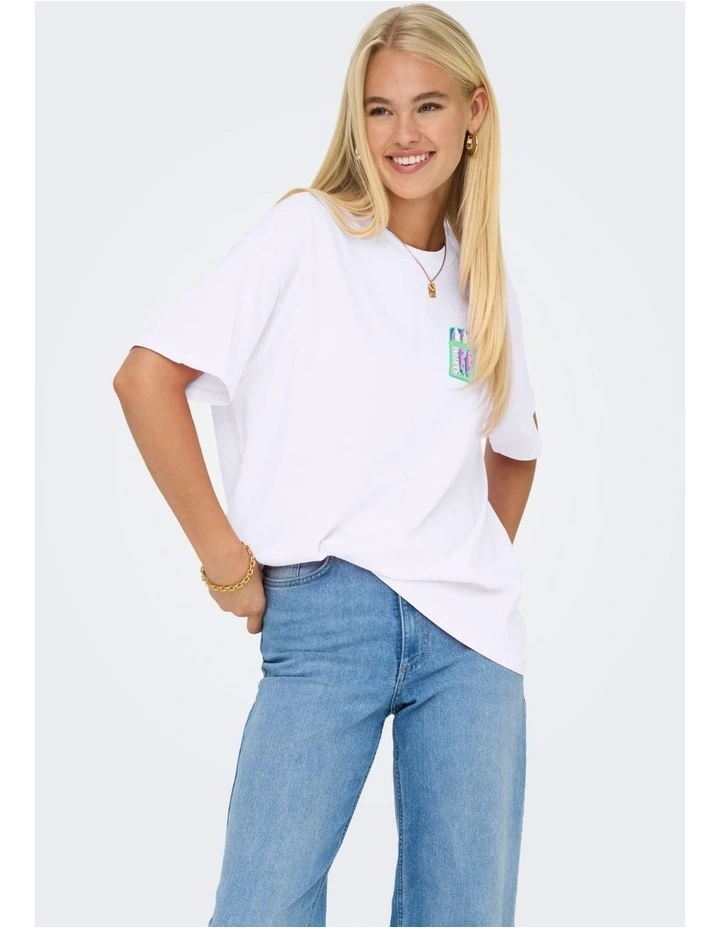 Vivvi Short Sleeve Top in White image 1