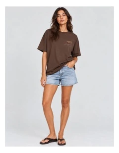 ONLY Vivvi Short Sleeve Top in Brown