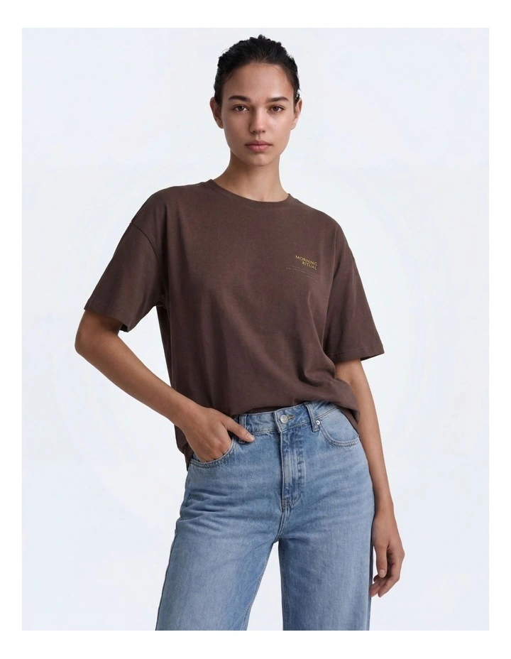 ONLY Vivvi Short Sleeve Top in Brown image 3