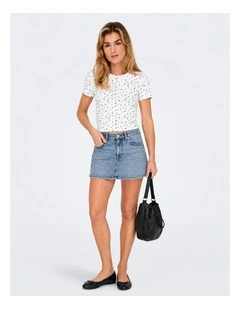 Fenja Short Sleeve Top in White