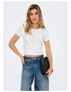 Fenja Short Sleeve Top in White
