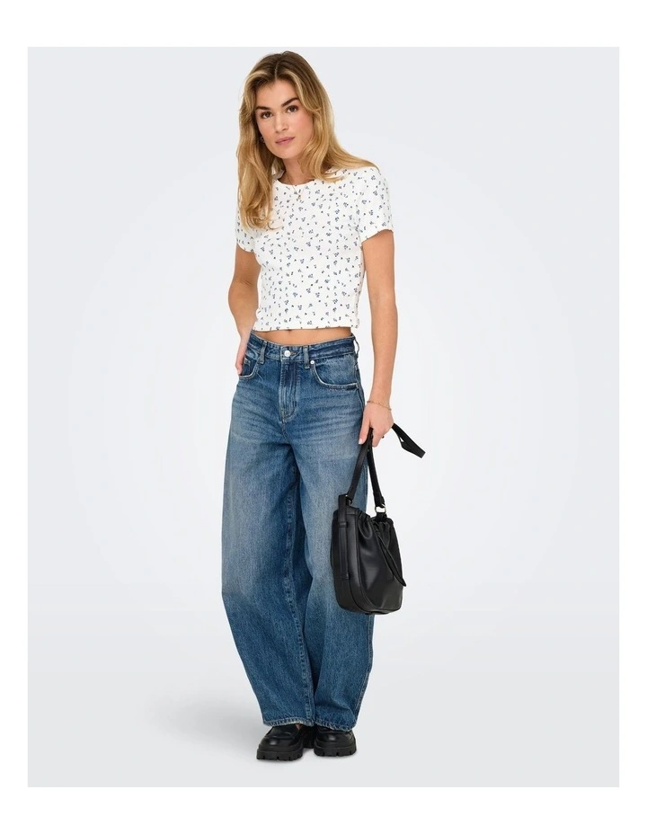 Fenja Short Sleeve Top in White image 2