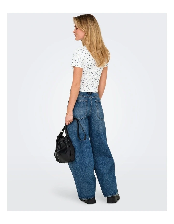 Fenja Short Sleeve Top in White image 3