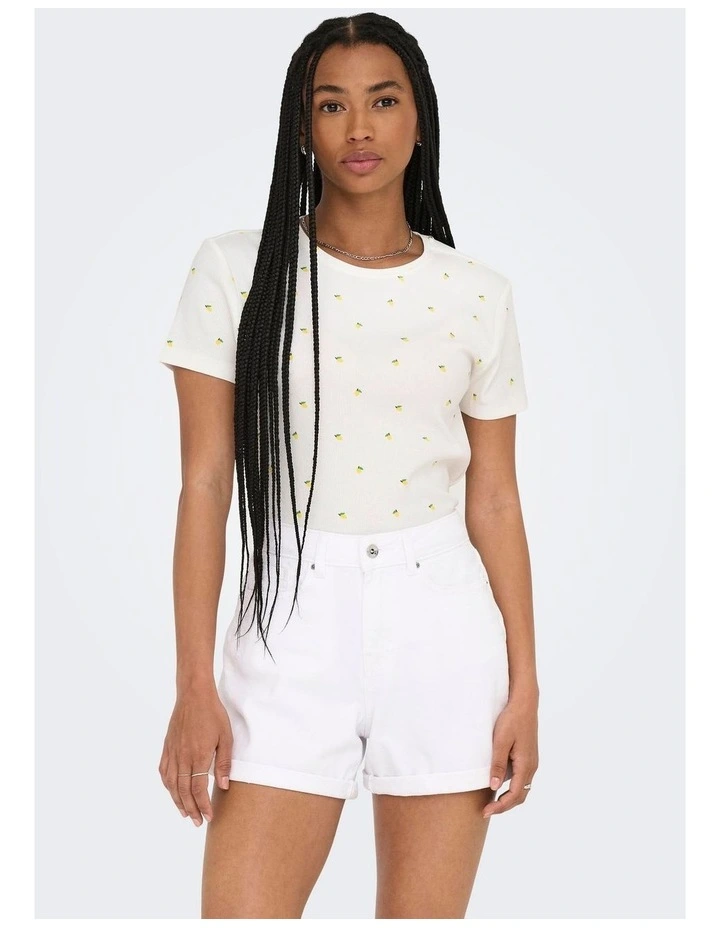 Fenja Short Sleeve Top in Beige image 1