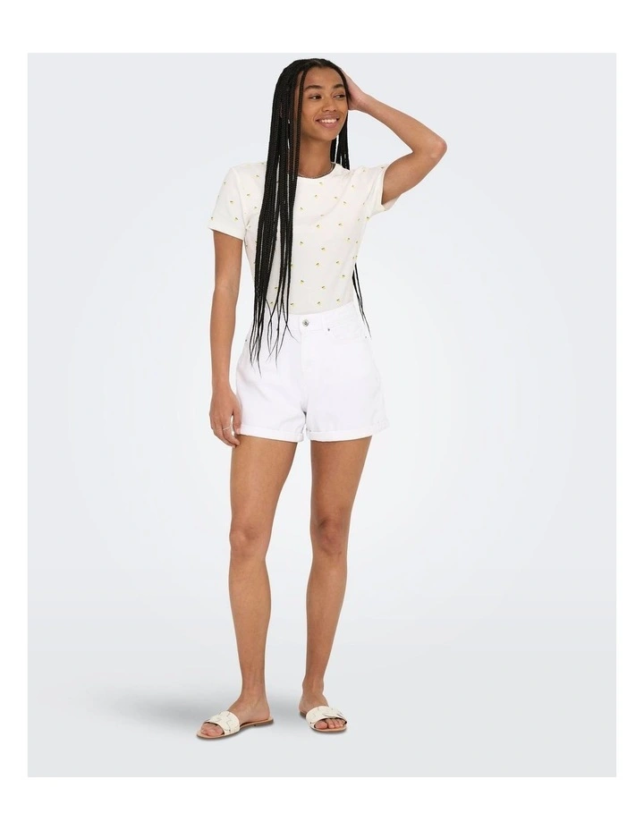 Fenja Short Sleeve Top in Beige image 2